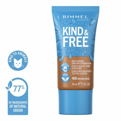 Rimmel London Kind &amp; Free Skin Tint Foundation Alapozó nőknek 30 ml Változat 400 Natural Beige
