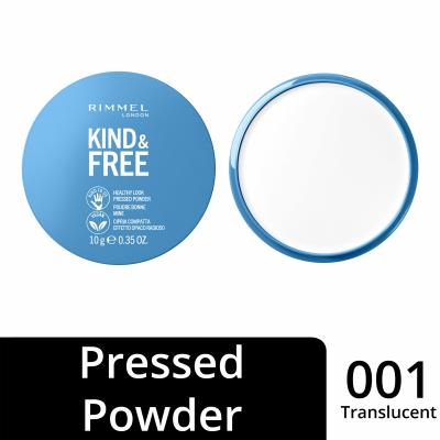 Rimmel London Kind &amp; Free Healthy Look Pressed Powder Púder nőknek 10 g Változat 01 Translucent
