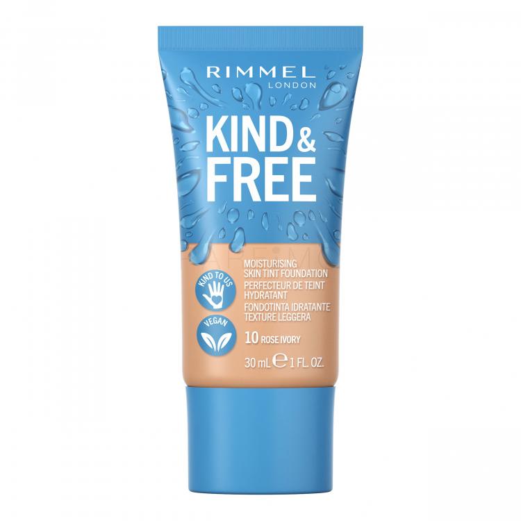 Rimmel London Kind &amp; Free Skin Tint Foundation Alapozó nőknek 30 ml Változat 10 Rose Ivory