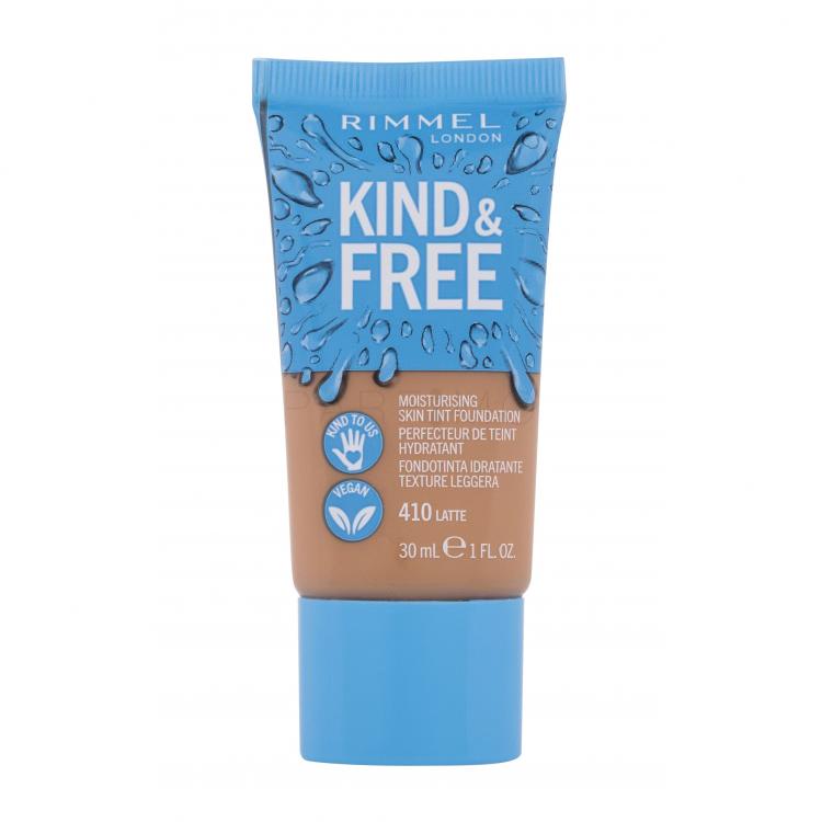 Rimmel London Kind &amp; Free Skin Tint Foundation Alapozó nőknek 30 ml Változat 410 Latte
