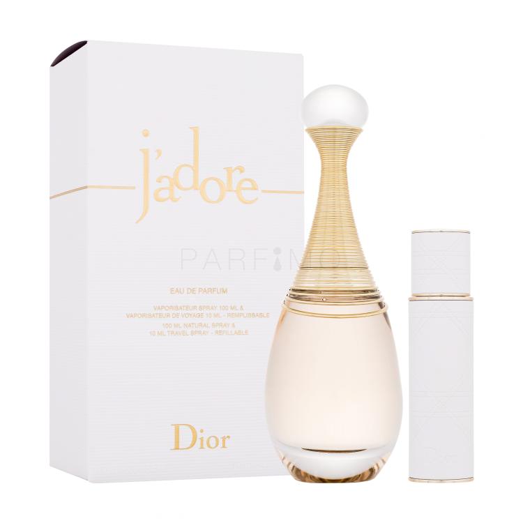 Christian Dior J&#039;adore Ajándékcsomagok eau de parfum 100 ml + eau de parfum újratölthető üvegcsében 10 ml