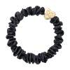 By Eloise London Skinny Silk Scrunchie Gold Heart Hajgumi nőknek 1 db Változat Black