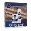 Nivea Men Sensitive Shave Kit Ajándékcsomagok Men Sensitive borotválkozás utáni arcszesz 100 ml + Men Sensitive borotvahab 200 ml