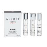 Chanel Allure Homme Sport 3x20 ml Eau de Toilette férfiaknak Refill 20 ml