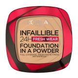 L'Oréal Paris Infaillible 24H Fresh Wear Foundation In A Powder Alapozó nőknek 9 g Változat 250 Radiant Sand
