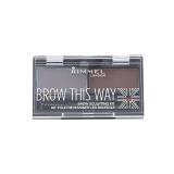 Rimmel London Brow This Way Szemöldökformázó szett és paletta nőknek 2,4 g Változat 003 Dark Brown