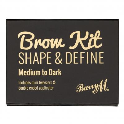 Barry M Brow Kit Szemöldökformázó szett és paletta nőknek 4,5 g Változat Medium - Dark