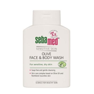 SebaMed Sensitive Skin Face &amp; Body Wash Olive Folyékony szappan nőknek 200 ml
