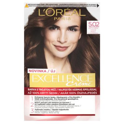 L&#039;Oréal Paris Excellence Creme Triple Protection Hajfesték nőknek 48 ml Változat 5,02 Light Brown
