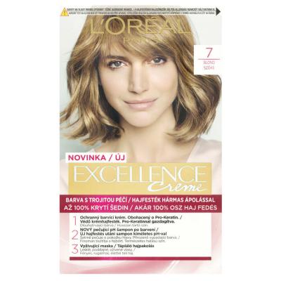 L&#039;Oréal Paris Excellence Creme Triple Protection Hajfesték nőknek 48 ml Változat 7 Natural Blonde