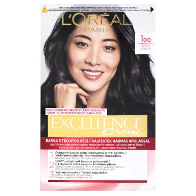 L&#039;Oréal Paris Excellence Creme Triple Protection Hajfesték nőknek 48 ml Változat 100 Black