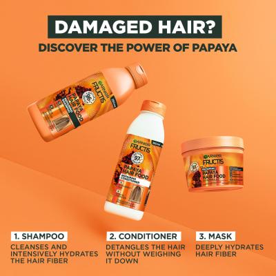 Garnier Fructis Hair Food Papaya Repairing Shampoo Sampon nőknek 350 ml