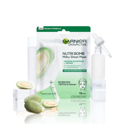 Garnier Skin Naturals Nutri Bomb Almond Milk + Hyaluronic Acid Arcmaszk nőknek 1 db