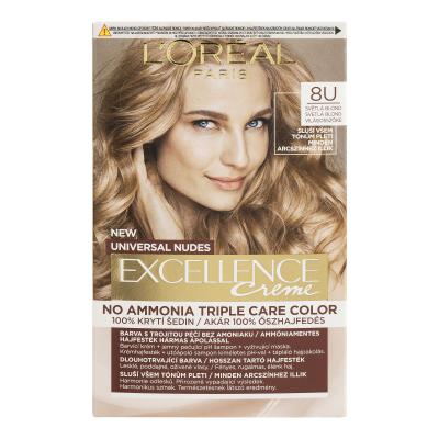 L&#039;Oréal Paris Excellence Creme Triple Protection Hajfesték nőknek 48 ml Változat 8U Light Blonde