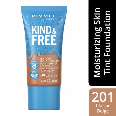 Rimmel London Kind &amp; Free Skin Tint Foundation Alapozó nőknek 30 ml Változat 201 Classic Beige