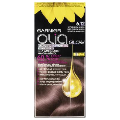 Garnier Olia Permanent Hair Color Glow Hajfesték nőknek 50 g Változat 6,12 Light Brown Rainbow