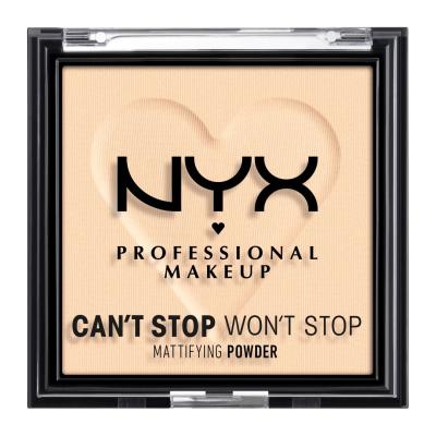NYX Professional Makeup Can&#039;t Stop Won&#039;t Stop Mattifying Powder Púder nőknek 6 g Változat 01 Fair