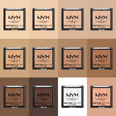 NYX Professional Makeup Can&#039;t Stop Won&#039;t Stop Mattifying Powder Púder nőknek 6 g Változat 03 Light Medium