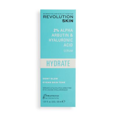 Revolution Skincare Hydrate 2% Alpha Arbutin &amp; Hyaluronic Acid Serum Arcszérum nőknek 30 ml