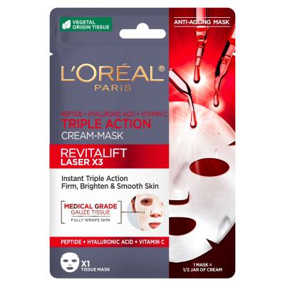 L&#039;Oréal Paris Revitalift Laser X3 Triple Action Tissue Mask Arcmaszk nőknek 28 g