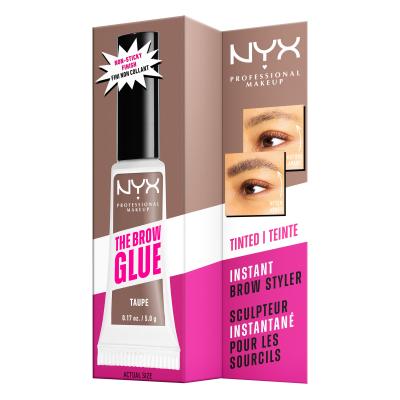 NYX Professional Makeup The Brow Glue Instant Brow Styler Szemöldökformázó zselé és pomádé nőknek 5 g Változat 02 Taupe