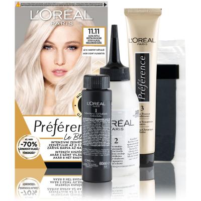 L&#039;Oréal Paris Préférence Le Blonding Hajfesték nőknek 1 db Változat 11.11 Ultra Light Cold Crystal Blonde