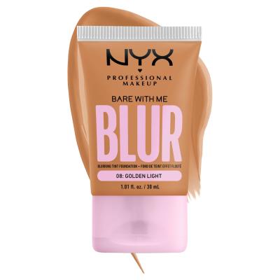 NYX Professional Makeup Bare With Me Blur Tint Foundation Alapozó nőknek 30 ml Változat 08 Golden Light