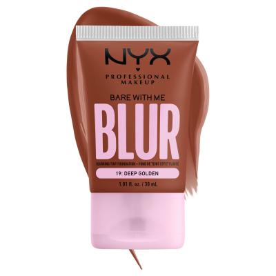 NYX Professional Makeup Bare With Me Blur Tint Foundation Alapozó nőknek 30 ml Változat 19 Deep Golden