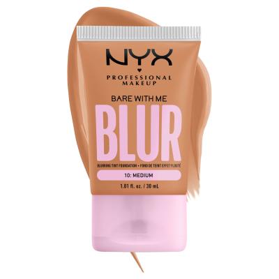 NYX Professional Makeup Bare With Me Blur Tint Foundation Alapozó nőknek 30 ml Változat 10 Medium