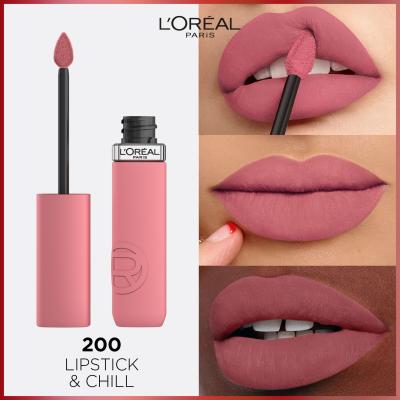 L&#039;Oréal Paris Infaillible Matte Resistance Lipstick Rúzs nőknek 5 ml Változat 200 Lipstick&amp;Chill