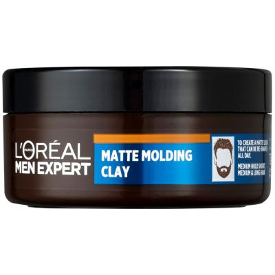 L&#039;Oréal Paris Men Expert Barber Club Messy Hair Molding Clay Hajkrém férfiaknak 75 ml