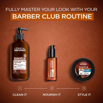 L&#039;Oréal Paris Men Expert Barber Club Messy Hair Molding Clay Hajkrém férfiaknak 75 ml