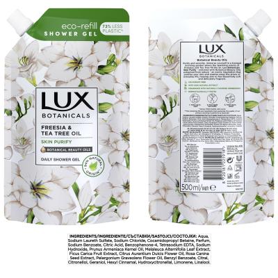 LUX Botanicals Freesia &amp; Tea Tree Oil Daily Shower Gel Tusfürdő nőknek Refill 500 ml