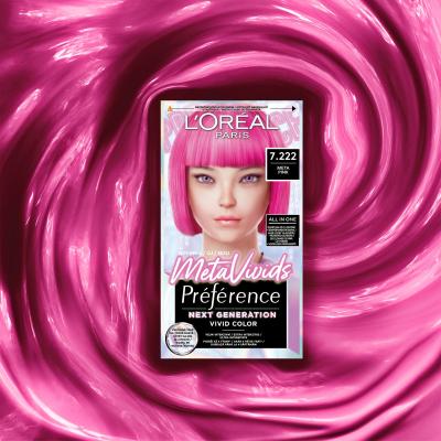 L&#039;Oréal Paris Préférence Meta Vivids Hajfesték nőknek 75 ml Változat 7.222 Meta Pink