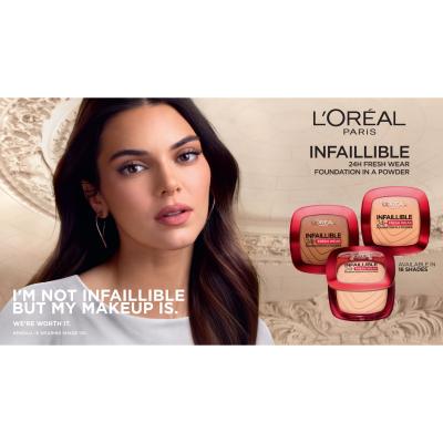 L&#039;Oréal Paris Infaillible 24H Fresh Wear Foundation In A Powder Alapozó nőknek 9 g Változat 130 True Beige