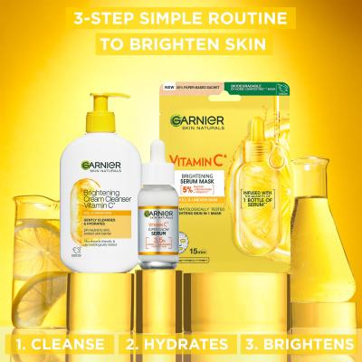 Garnier Skin Naturals Vitamin C Brightening Cream Cleanser Bőrtisztító krém nőknek 250 ml
