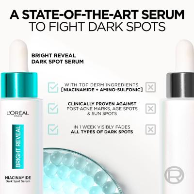 L&#039;Oréal Paris Bright Reveal Niacinamide Dark Spot Serum Arcszérum nőknek 30 ml