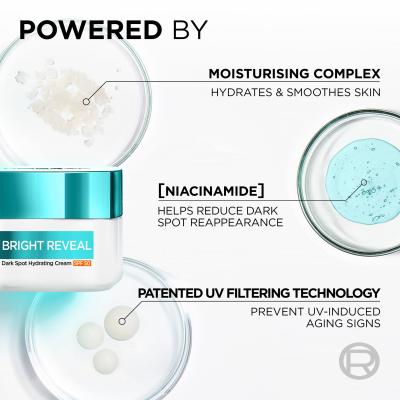 L&#039;Oréal Paris Bright Reveal Dark Spot Hydrating Cream SPF50 Nappali arckrém nőknek 50 ml