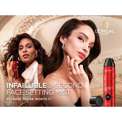 L&#039;Oréal Paris Infaillible 3-Second Setting Mist Sminkfixáló nőknek 75 ml