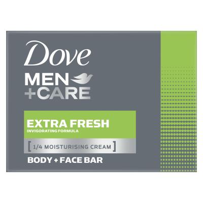 Dove Men + Care Extra Fresh Body + Face Bar Szilárd szappan férfiaknak 90 g