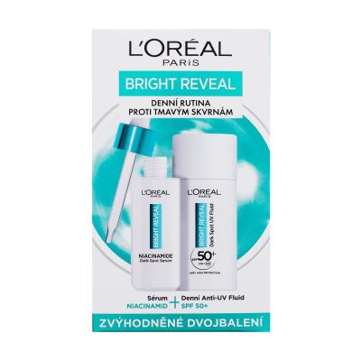 L'Oréal Paris Bright Reveal Dark Spot UV Fluid SPF50+ Ajándékcsomagok Bright Reveal Dark Spot UV Fluid SPF50 nappali fluid arcra 50 ml + Bright Reveal Niacinamide Dark Spot Serum arcszérum 30 ml