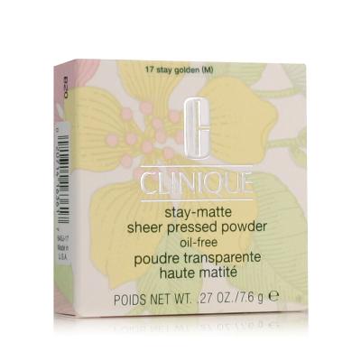 Clinique Stay-Matte Sheer Pressed Powder Púder nőknek 7,6 g Változat 17 Stay Golden