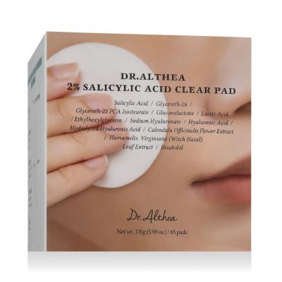 Dr. Althea 2% Salicylic Acid Clear Pad Sminkeltávolító nedves törlőkendők 65 db