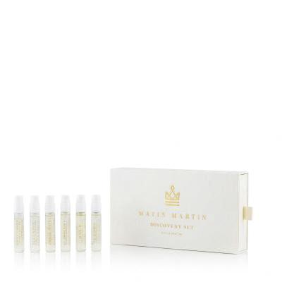 Matin Martin Discovery Set Ajándékcsomagok EDP Illusion 2 ml + EDP El Dorado 2 ml + EDP Raa'd 2 ml + EDP Amber Wave 2 ml + EDP Santorini 2 ml + EDP Crown 2 ml