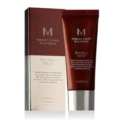 Missha M Perfect Cover BB Cream EX SPF42 BB krém nőknek 20 ml Változat No. 21 Light Beige