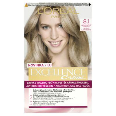 L&#039;Oréal Paris Excellence Creme Triple Protection Hajfesték nőknek 48 ml Változat 8,1 Natural Ash Blonde
