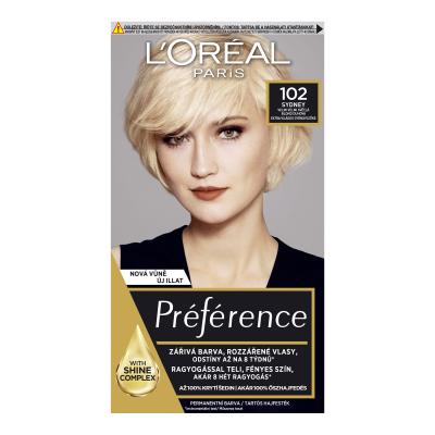 L&#039;Oréal Paris Préférence Féria Hajfesték nőknek 60 ml Változat 102 Iridescent Pearl Blonde
