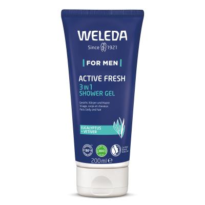 Weleda For Men Active Fresh 3in1 Tusfürdő férfiaknak 200 ml
