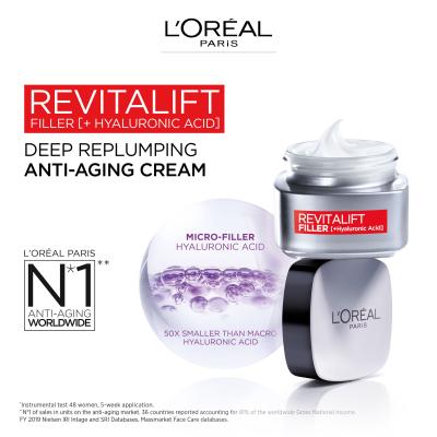 L&#039;Oréal Paris Revitalift Filler HA Nappali arckrém nőknek 50 ml