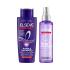 Szett Sampon L'Oréal Paris Elseve Color-Vive Purple Shampoo + Öblítést nem igénylő hajápoló L'Oréal Paris Elseve Color-Vive All For Blonde 10in1 Bleach Rescue